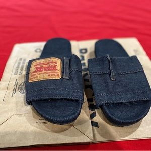Brand new dark denim slides. European size 39/ fits like a 7.5.